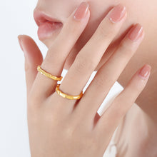 Load image into Gallery viewer, 18K gold simple and elegant bamboo-shaped design versatile ring